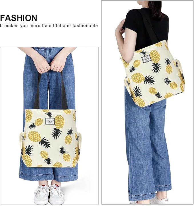 KAMO Floral Tote Bag - Waterproof Lightweight Handbags Travel Shoulder Bag for Hiking Yoga Gym Swimming Travel Beach - Image 6