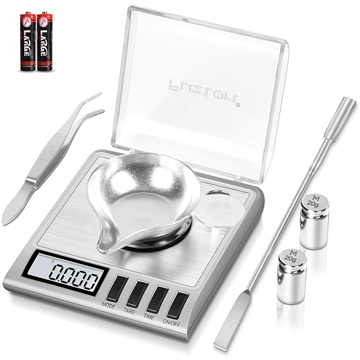 Fuzion Digital Milligram Scale, 50g/0.001g Powder Scale with 6 Accessories | Includes Calibration Weights, Mg Scale for Powder, Supplement, Jewelry, Capsule Filling, Reloading by Fuzion%C2%AE