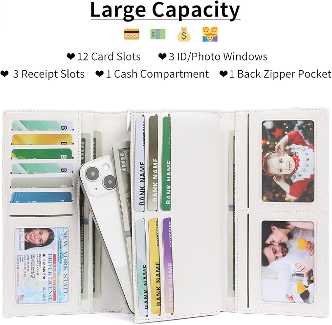 GOIACII Women's Wallet RFID Blocking Large Capacity Card Holder Ladies Phone Clutch Travel Long Purse Whale Print - Image 2