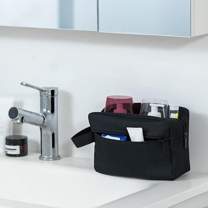 Elviros Travel Toiletry Bag for Women and Men,Lightweight Makeup Bag Hanging Dopp Kit with Shaving Compartment Cosmetic Organizer Large Tool Bag Travel Essentials,Gifts for Men(Large,Black) - Image 9