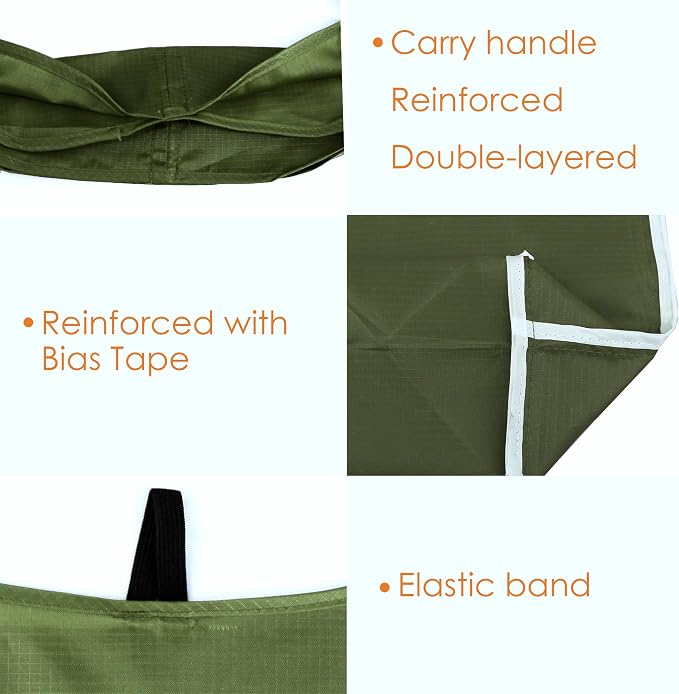 BeeGreen Green Reusable Grocery Bags Wholesale Moss Green Reusable Kitchen Bags Bulk Foldable-Machine Washable with Zipper Storage Pouch 50 Packs - Image 4