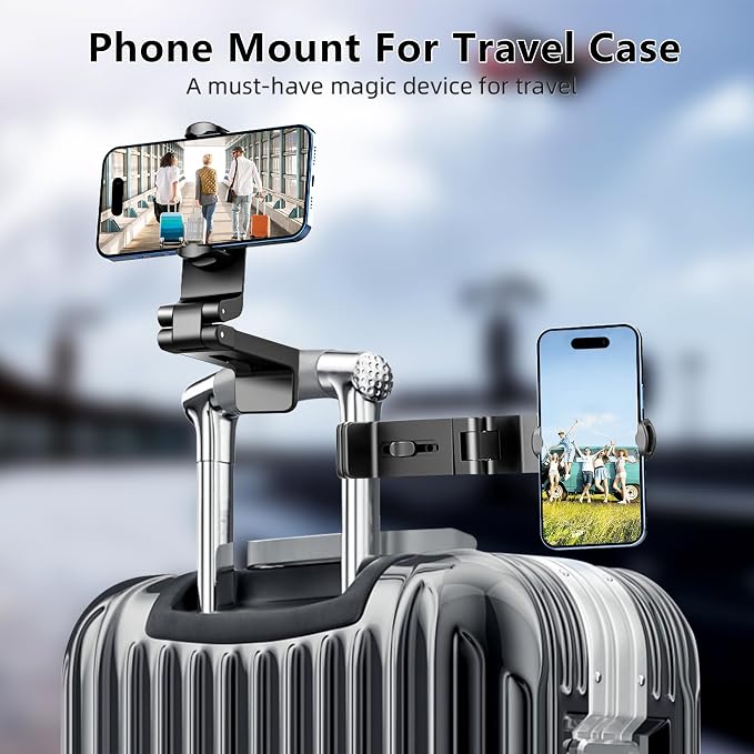 CreaDream 2 Pack Airplane Phone Holder, 360° Rotation Phone Mount for Travel Essentials, Adjustable Handsfree Phone Stand for Flight Desk, Pocket Size Compatible with All 4.7-6.9 inch Phones - Image 6