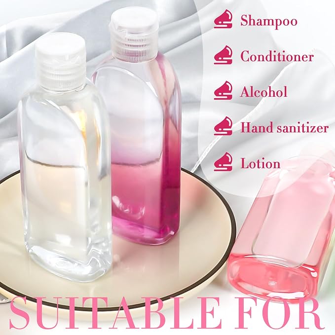 5 Pack 3.4 oz Clear Travel Bottles Kit for Toiletries, TSA Approved Travel Size Portable Refillable Containers Leak Proof Travel Accessories Essentials Set for Shampoo Conditioner Lotion - Image 3