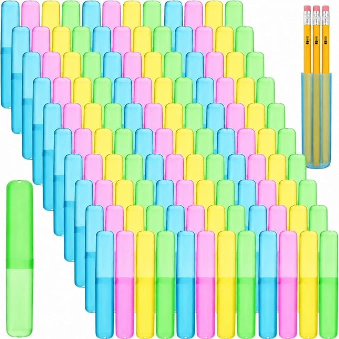 Jeyiour 120 Pcs Travel Toothbrush Holder Bulk Multiple Portable Toothbrush Case Storage Plastic Breathable Toothbrush Travel Containers for Trip Camping Home Outdoor(Classic Style) by Jeyiour