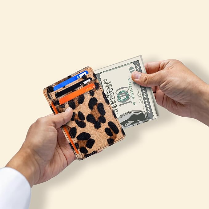 Oak Leathers Slim Card Holder Leather Wallet - RFID Blocking Men Women - Image 4
