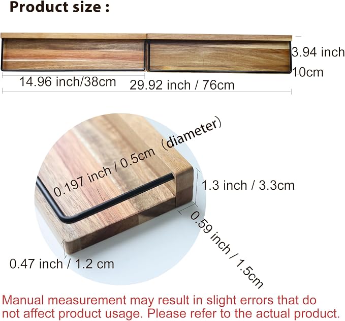 2-Piece 30" Magnetic Acacia Wood Stove Top Shelf for Gas/Electric | Strong magnetic hold, heat-resistant acacia, no-drill setup, fits gas/electric, easy-clean, holds heavy jars securely - Image 2