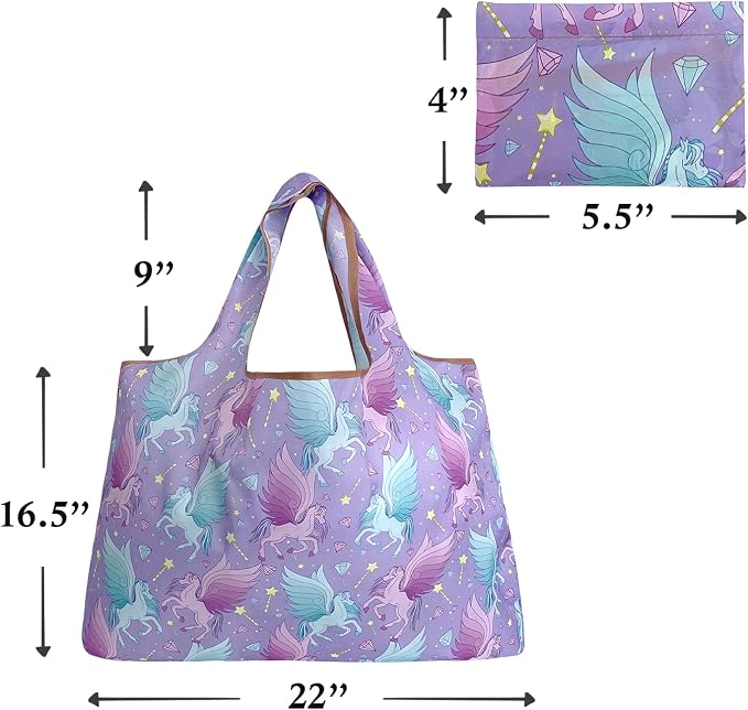 allydrew Large Foldable Tote Nylon Reusable Grocery Bags - Image 6