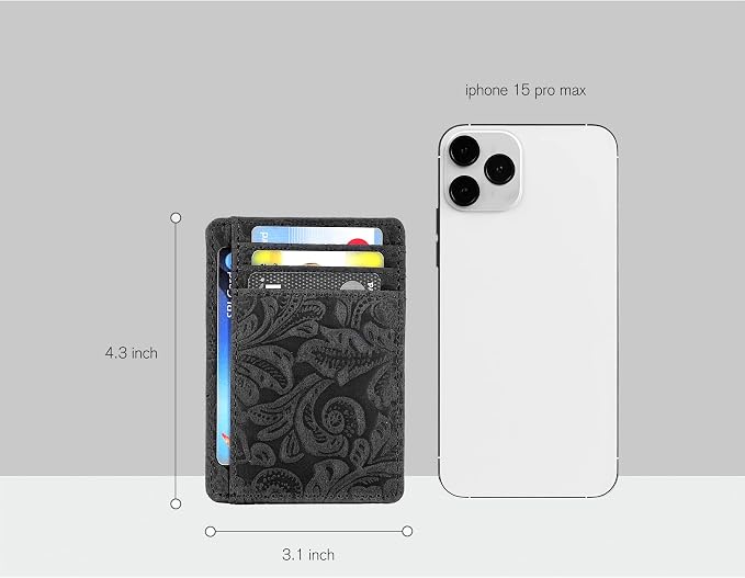 Slim Minimalist Leather RFID Blocking Front Pocket Wallet, Credit Card - Image 4