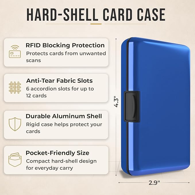 TopMost Aluminum Wallet, Card Case Wallet, Metal RFID Credit Card Holder for Men & Women, 6 Cotton Slots for 10-12 Cards And Bills, Rfd Protective - Image 2