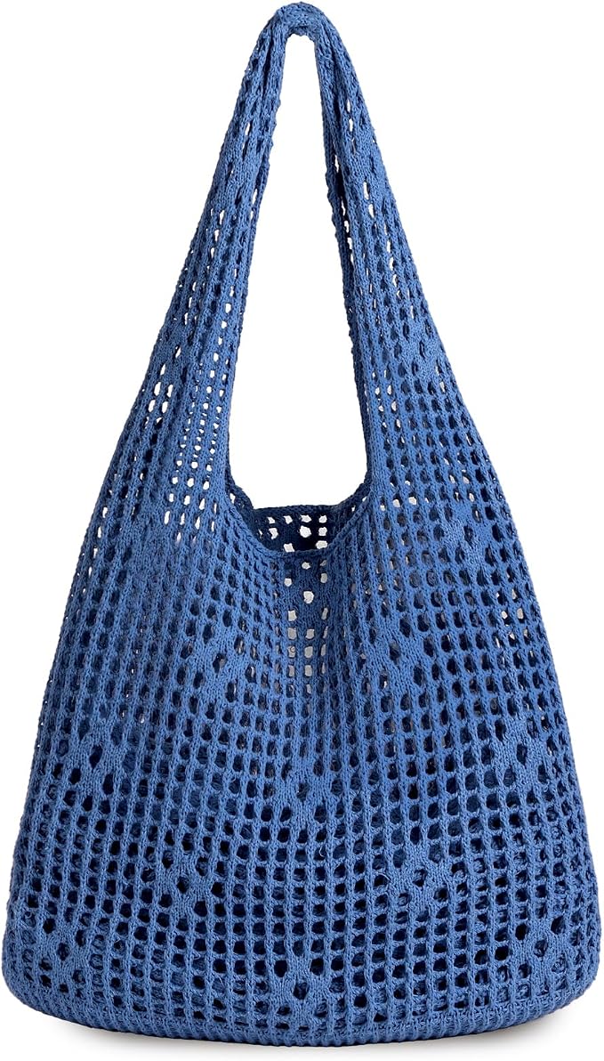 Sightor Crochet Tote Bag, Mesh Beach Bag Knit Summer Hobo Bag for Women | Beach Tote bag Vacation Outfits Aesthetic Boho Bag by Sightor