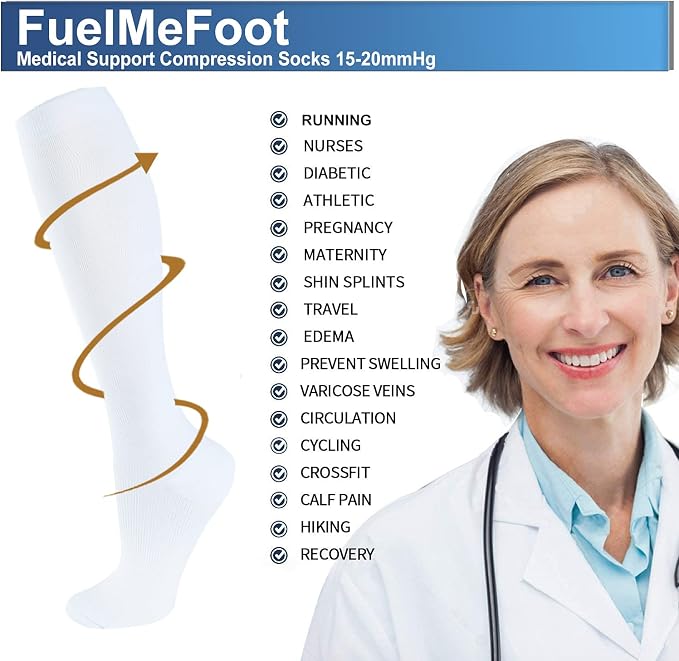 FuelMeFoot 3 Pack Copper Compression Socks - Compression Socks Women & Men Circulation - Best for Medical,Running,Athletic - Image 5