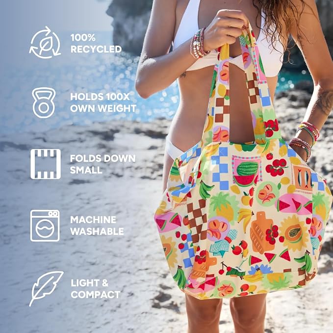 Dock & Bay Everyday Beach Tote Bag - Reusable Carrier Bag for Daily Use - Carries Up to 10kg - 100% Recycled Materials - Image 4