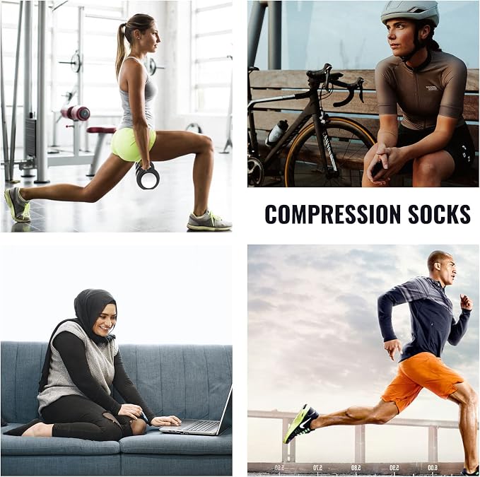 hello momoya Compression Socks for Women Men Circulation Knee High 8 Pairs for Nurses, Running, Travel, Athletic - Image 5