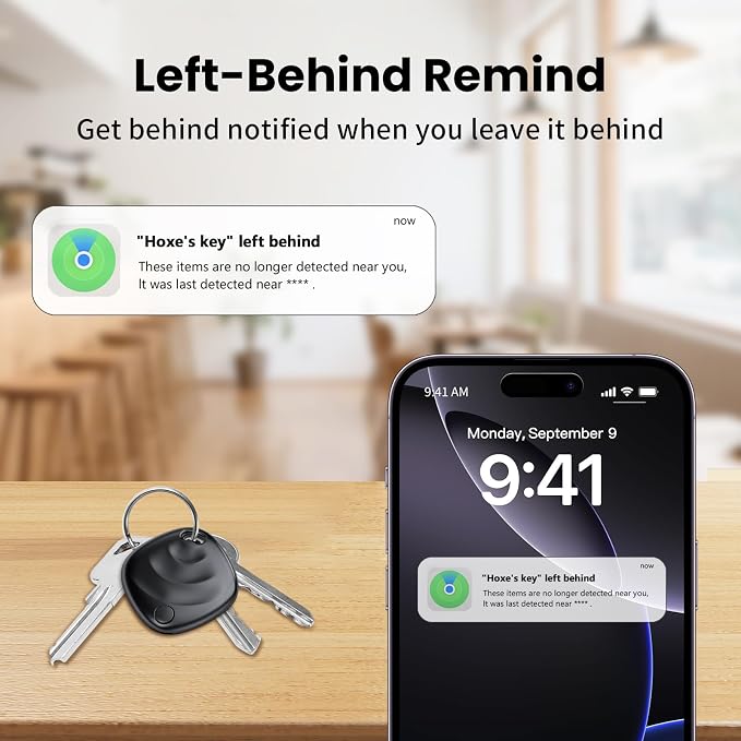 Air Tracker Tags-2 Pack, Smart Bluetooth Tracker Works with Apple Find My (iOS Only), Tracking Tag with Lanyard, Item Finder for Luggage, Key, Suitcases, Replaceable Battery(Not for Android Devices) - Image 3