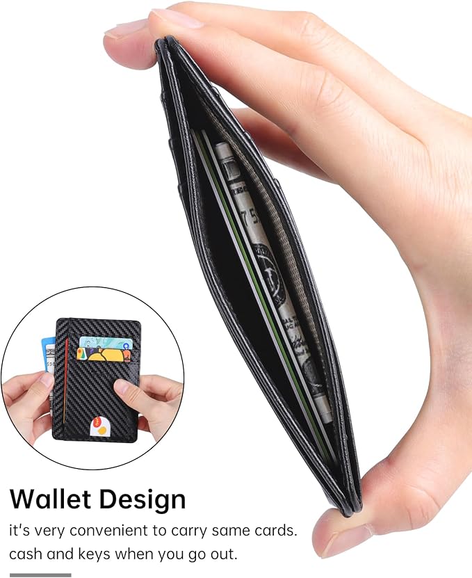 Teskyer Slim Minimalist Wallet for Men, RFID Front Pocket Card Holder | Ultra Slim Front Pocket Design, 8 Card Slots, RFID Protection, Smooth Faux Leather for Everyday Carry - Image 7