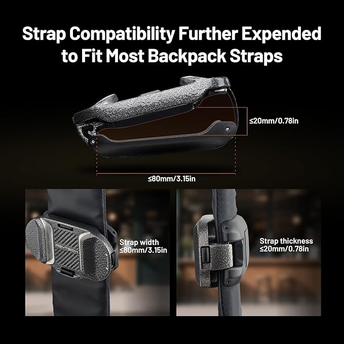 PGYTECH Beetle Camera Clip V2 with Plate Quick Release Camera Backpack Clip | Arca-Swiss Compatible, SnapLock System for Sony/Nikon/Fuji/DSLR Cameras, Instant Mounting & Hands-Free, Black - Image 2