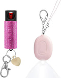 3-in-1 Personal Alarm & Door Handle Alarm & LED Light and Jeweled Pepper Spray Combo, Maximum Strength Pepper Gel, 130dB Siren, Keychain with Safety Twist for Women by PAPASAFETY