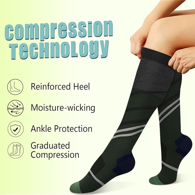 Copper Compression Socks 15-20 mmHg for Men & Women 8 Pairs – Circulation Support for Nurses, Travel, Running, Hiking, Soccer - Image 5