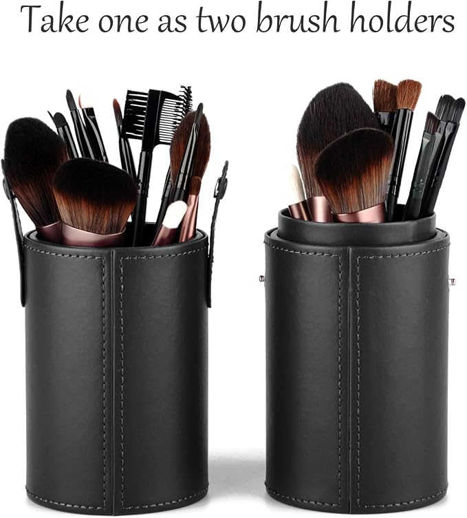 Narwey Makeup Brush Holder Travel Brushes Case Bag Cup Storage Dustproof for Women (Black) - Image 7