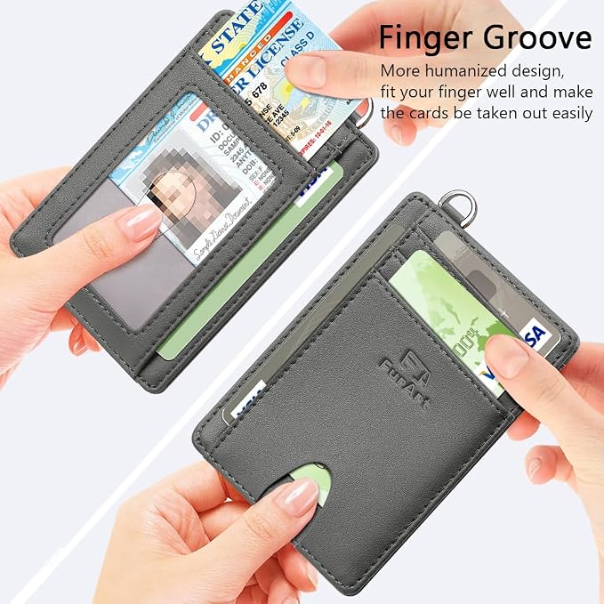 FurArt Slim Minimalist Wallet RFID Credit Card Holder for Men | slim minimalist compact rfid id window thin - Image 3