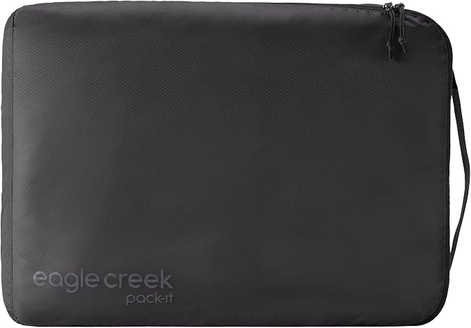Eagle Creek Pack-It Isolate Cube, Large, Black | Clothes Packing Cube for Maximizing Luggage Space, Angled Zippered Opening, Convenient Top Handle, Water-Resistant by EagleCreek