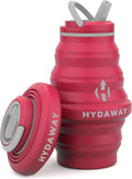 HYDAWAY 17oz Collapsible Water Bottle, Packable Leakproof for Travel | Travel-first design. Fold flat to 1.5 in for carry-ons, purses, seatbacks. Leakproof, BPA-free, dishwasher safe. by HYDAWAY