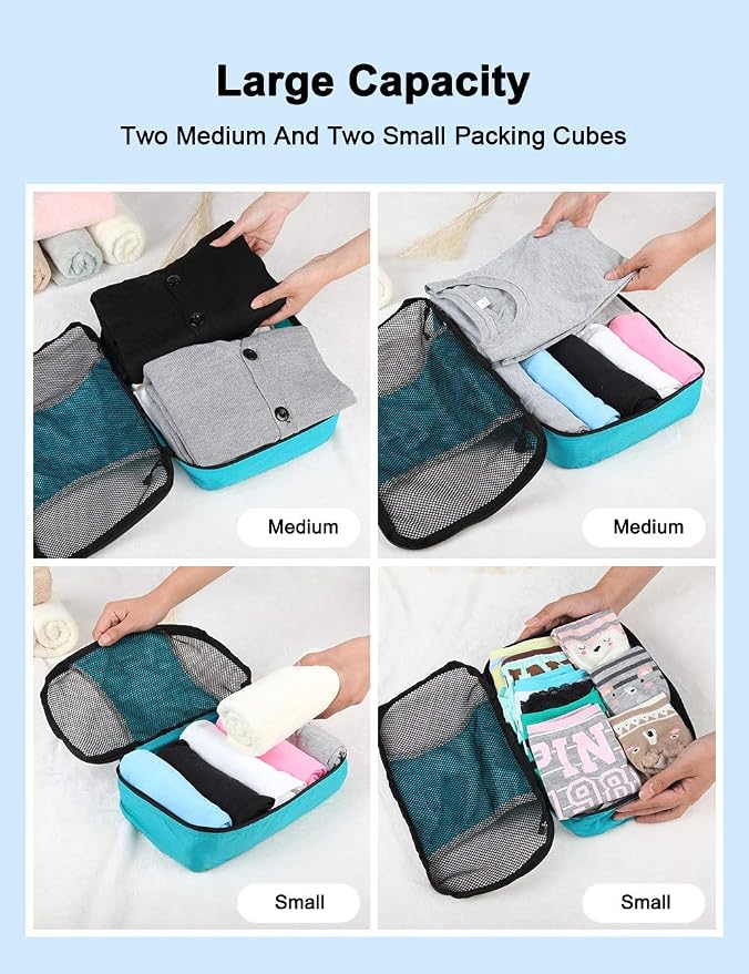 GOX Ultra Light 5 piece Packing Cubes Travel Luggage Organizer 1 Large 2 Medium 2 Small - Image 8