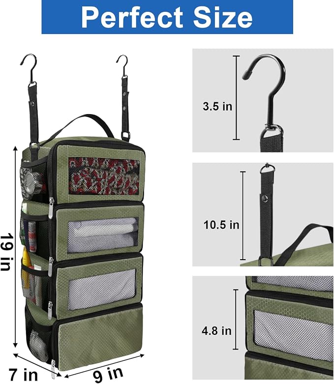 Olosar Suitcase Organizer, Travel Luggage Organizer Portable Hanging Travel Shelves Collapsible Hanging Packing Cubes for Carry on Suitcase - Image 2