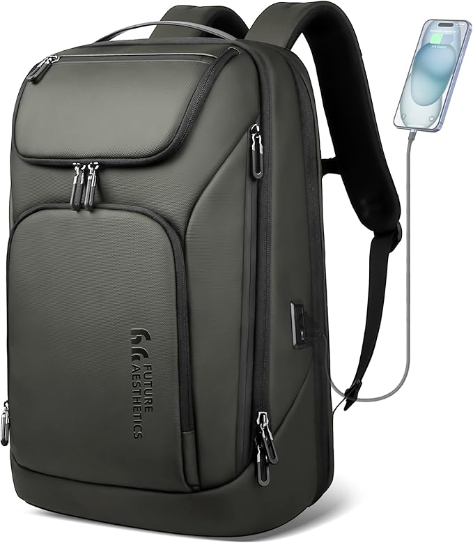 hk Business Smart Backpack for Men Anti-Theft for 17.3 Inch Laptop | with USB Charging Port Water-Resistant Large Durable Compact 30L for Travel College Work by hkbag