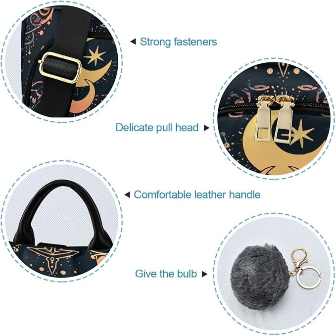 ALAZA Moon Stars Alchemy Witch Backpack Purse for Women Anti Theft Fashion Back Pack Shoulder Bag - Image 6
