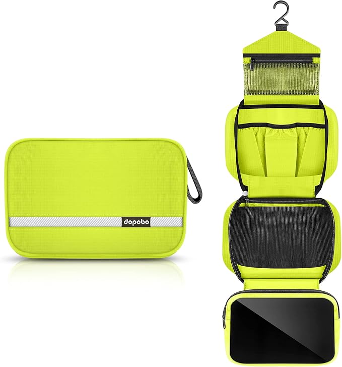 Travel Toiletry Bag for Women, Dopp Kit for Men, Waterproof Makeup Bag Shaving Bag with Hanging Hook, Portable Toiletry Organizer for Traveling and Camping by Dopobo