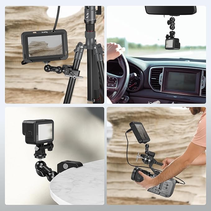 SMALLRIG Super Clamp Mount 2-Pack, Double Ball Head Magic Arm for Camera | Clamp for Fences, Desks, Tripods, for Monitors, Lights, Action Cameras - Image 6
