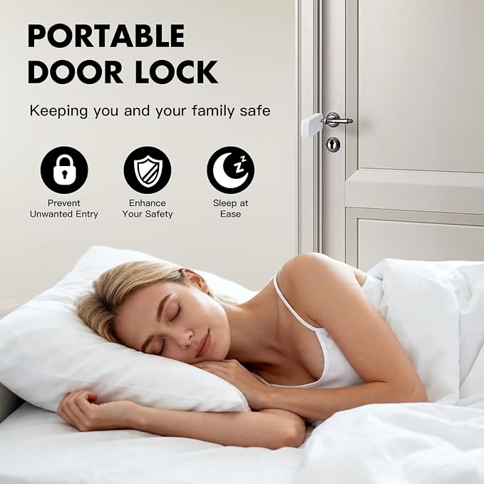 Portable Door Lock Travel Hotel Door Locks for Travelers Security Extendable | Anti-Theft Tough Durable Home Apartment Security Compact Easy to Use - Image 6