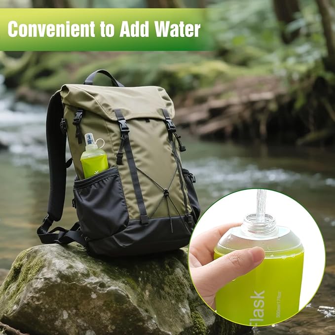 AXEN Soft Flask TPU Foldable Running Hydration Flask, Soft Collapsible Water Bottle for Hydration Pack Cycling Marathon Running Hiking - Image 4