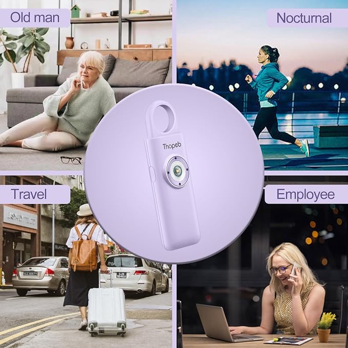 Personal Safety Alarm for Women – Superior Loud Siren & SOS Strobe | Premium Compact & Well-crafted Self Defense Keychain Alarm, College Dorm Essential, Variety of Colors (Purple) - Image 5