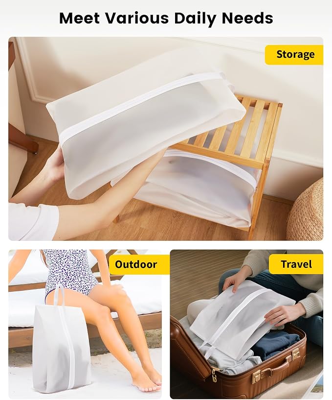 Vorspack 2 Pack Extra Large Transparent Shoe Bags for Travel with Zipper | Portable Shoe Organizer with Handle, Travel Essentials for Men and Women - Image 7