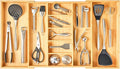 Extra Large Expandable Kitchen Drawer Organizer for Utensil and Junk, 19" Deep for Big Drawer, 19" to 33" Adjustable Bamboo Wood Drawer Divider, Cutlery Tray, Flatware Holder by Umilife