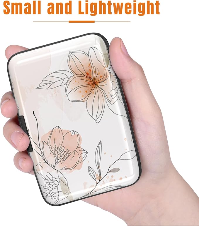 Rimilak Aluminuml Credit Card Holder,Beauty Flower | Mini Credit Card Wallet RFID Blocking Slim Metal Hard Case for Women Men - Image 3