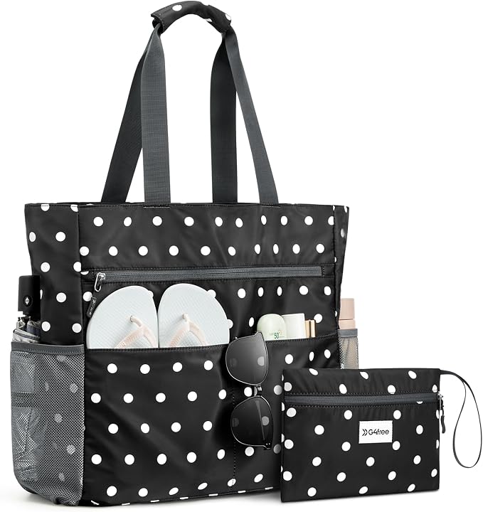 G4Free Beach Bag, Waterproof Sandproof Beach Tote Bag, Large Capacity Foldable for Women by G4Free