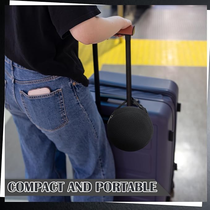 Shinylin 1 Pack Black Neck Pillow Travel Case Compact Carrying Case Bag for Airplane Train Journey Quick Release Clasp Attaches to Luggage (Pillow Not Included) - Image 5