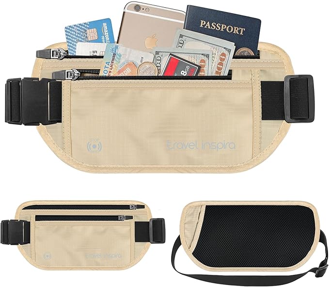 travel inspira RFID Blocking Hidden Money Belt | Dual Zipper Storage - Image 2