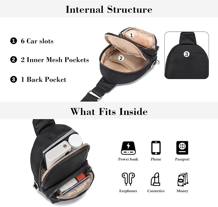 NEICOA Small Anti Theft Crossbody Bags for Women Lightweight RFID Sling Bag | Nylon Travel Purse for Daily Casual Use - Image 6