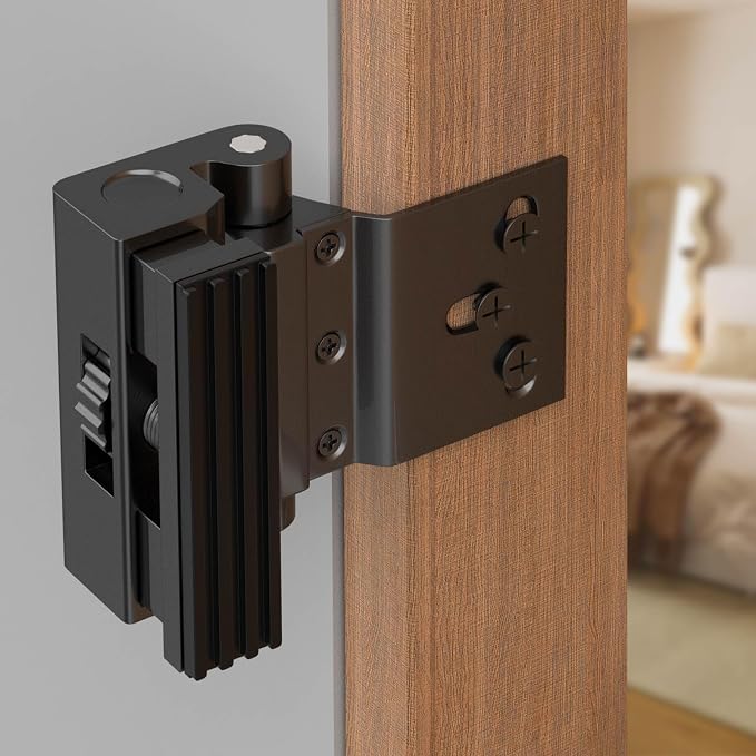 800lbs Force Door Reinforcement Lock - Heavy Duty Security for Inward Swing Doors, Aluminum Alloy Deadbolt with 8 Screws, for Apartment & Home Safety (1, Black - Screw Fixation) by Unknown