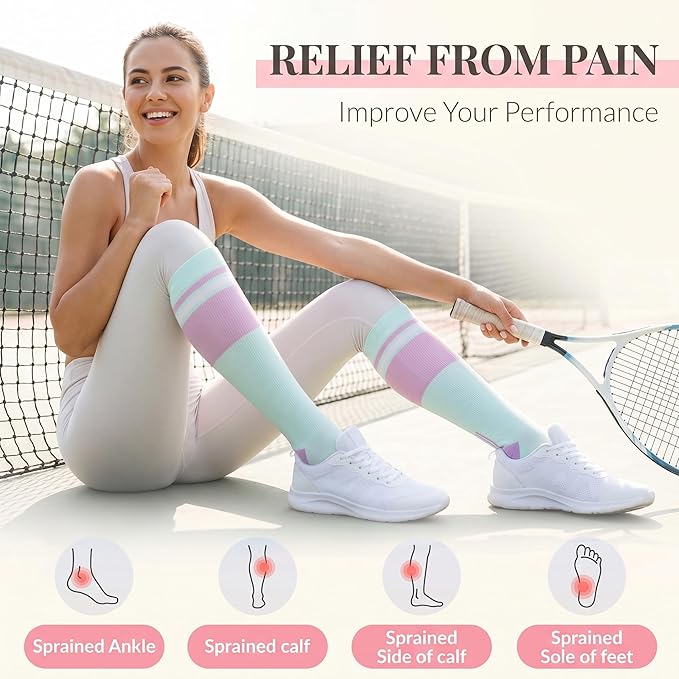 fenglaoda Compression Socks for Women Men 3 Pairs Graduated Compression Support Circulation Socks for Nurses - Image 3