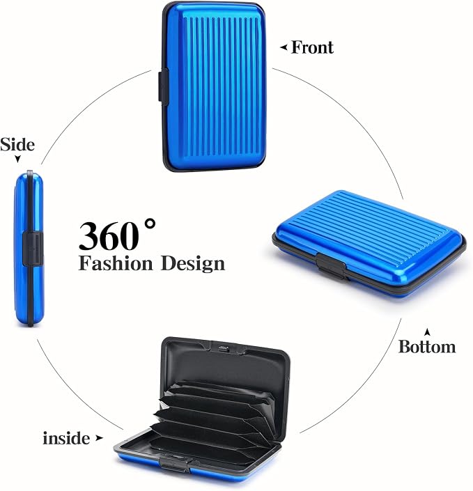 Women Credit Cards Holder,RFID Blocking Protection Aluminum Metal Wallet for Men Women Business Card Holder - Image 5