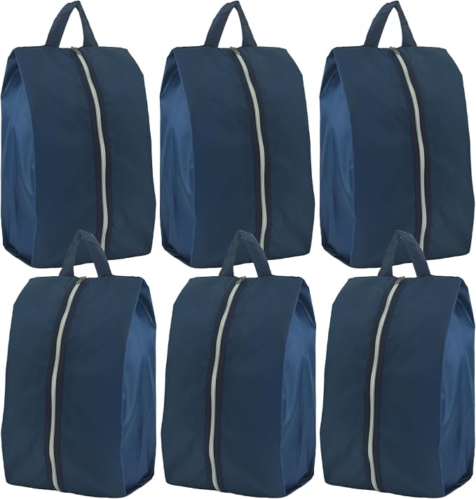 6pcs Portable Shoe Organizer, Travel Pouches with Zipper, Golf Shoe Bags, Clothes Bags, Soccer Cleats Bag Shoe Pouch for Gym, Waterproof, Odor-Resistant (Navy Blue) | Golf Shoe Bags, Clothes Bags, Soccer Cleats Bag Shoe Pouch for Gym, Waterproof, Odor-... by Stenffy