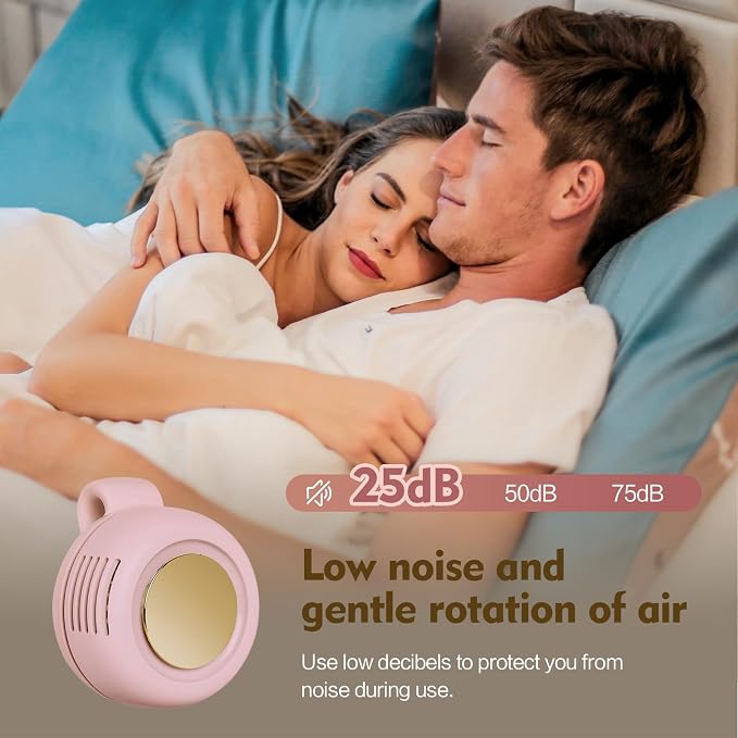 Portable Silent Mini Bladeless Electric Fan,Small fan Clip on for Shirt & Waist,2026 New Mini Bladeless Fan Clip On,Adjustable 3-Speed For Outdoor & Travel & Office, Travel Accessories, Gift (pink) - Image 6