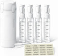 4-in-1 Travel Bottles for Toiletries, Travel Pump Bottle，Leak-Proof Shampoo Conditioner Lotion Dispenser with Pump, Compact No-Spill Toiletry Containers for Travel & Business Trips (White) by OvOHapia