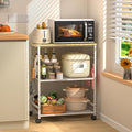 ThreeHio Rolling Kitchen Microwave Cart, 3 Tier Microwave Table Stand with Storage, Kitchen Utility Cart on Lockable Wheels, Small Coffee Station Shelf Rack Organizer for Living Room Office, Balcony by ThreeHio