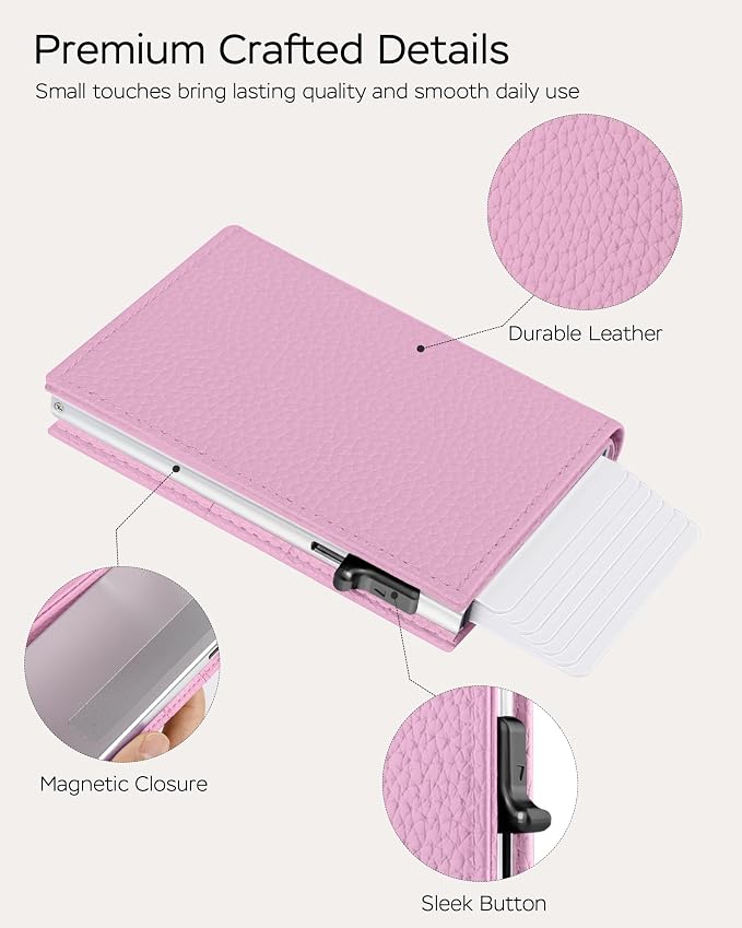 2026 Wallet for Women with RFID Blocking Pop Up Card Holder | Stylish Slim Small Trifold Design, Anti Theft for Travel, Holds 11 Cards and Cash, ID Window, Premium Leather, Womens Gift - Image 6